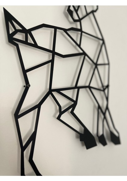 Geometrik Geyik Figürlü Metal Duvar Tablosu | Modern Duvar Dekoru fırsatları