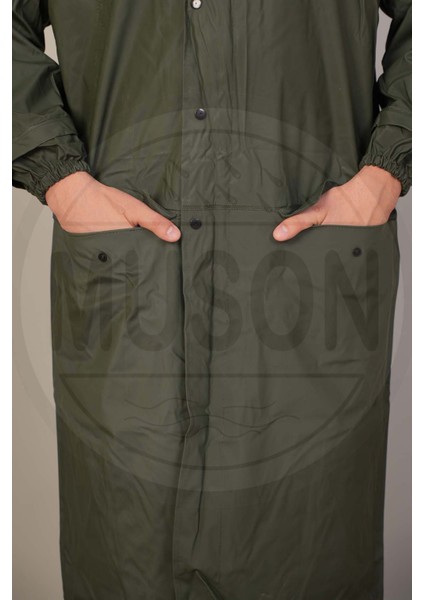 Uzun Pardesü Yağmurluk – Haki | Su Geçirmez, Rüzgar Geçirmez, Kapüşonlu, Yeni Nesil Yaka Detaylı, Çift Cepli, Kemik Diş Fermuarlı, Hafif ve Dayanıklı Dış Mekan Yağmurluk – Tam Koruma fiyatları
