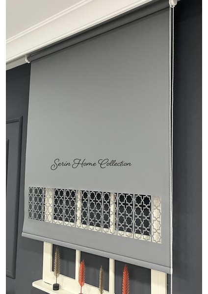 Serin Home Colection Lazer Kesim Antrasit Kalın Stor Güneşlik Perde (Dayanıklı Alüminyum Kasa) fiyatları