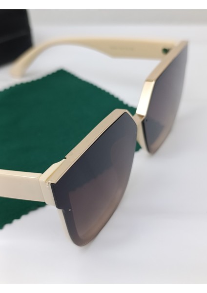 Kadın Güneş Gözlüğü Büyük Çerçeve Bej Renk fiyatları