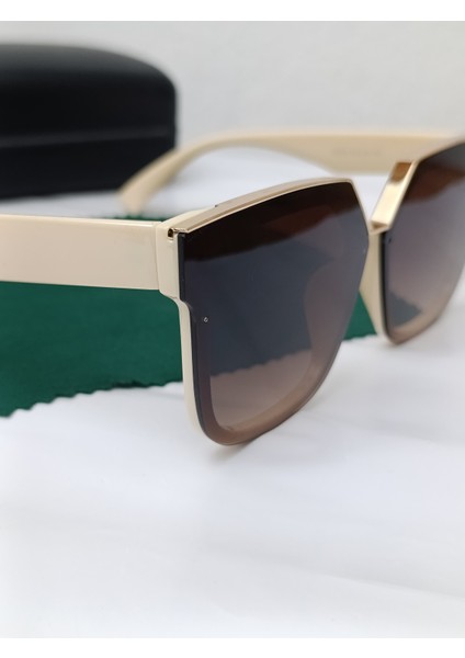 Kadın Güneş Gözlüğü Büyük Çerçeve Bej Renk modelleri