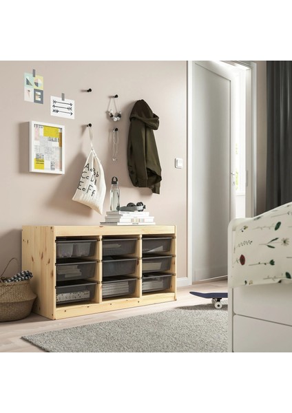 Trofast Saklama Ünitesi Çam Gri 93 x 44 x 52 cm modelleri