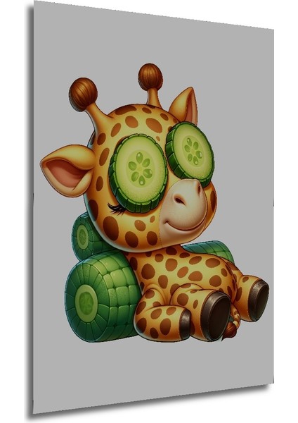 Spa Keyfi Yaşayan Zürafa Dekoratif Ahşap Mdf Ev/işyeri Duvar Tablo Dikdörtgen Ev/işyeri Duvar Tablo modelleri