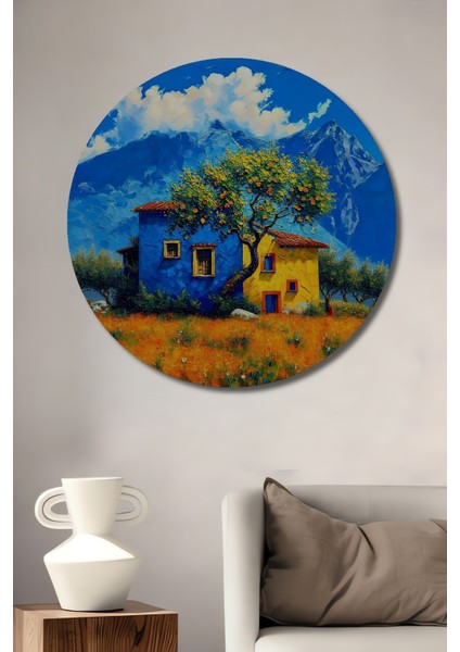 Renklerin Büyüsü Dekoratif Ahşap Mdf Ev/işyeri Duvar Tablo Yuvarlak Ev/işyeri Duvar Tablo