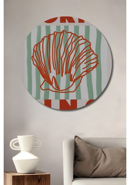 Portofino Deniz Kabuğu Ahşap Mdf Dekoratif Ev/işyeri Duvar Tablo Yuvarlak Ev/işyeri Duvar Tablo
