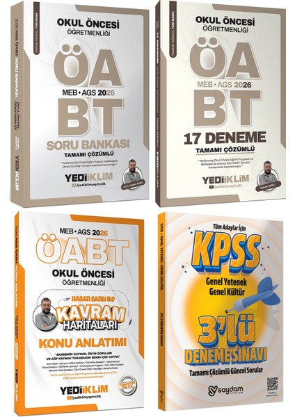 2026 Meb Ags Öabt Okul Öncesi Öğretmenliği Konu Anlatımı-Çözümlü Soru Bankası-Çözümlü 17 Deneme