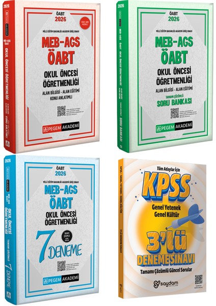 2026 Meb Ags Öabt Okul Öncesi Öğretmenliği Konu Anlatımı-Tamamı Çözümlü Soru Bankası-Çözümlü 7deneme