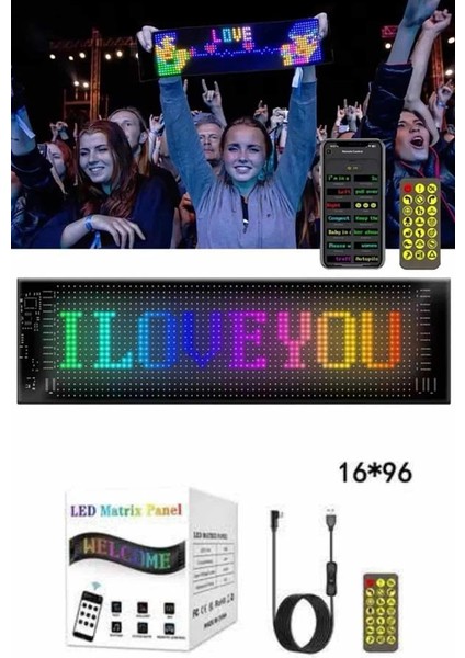 Cama Yapışan En Büyük Boy Telefon Kontrollü LED Ekran Digital Araba Yazısı fırsatları