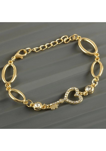 Kalp Anahtar Taşlı Trend Bileklik