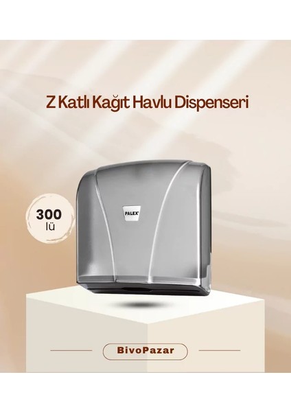 Z Katlı Havlu Dispenseri 300 lü Şeffaf Füme