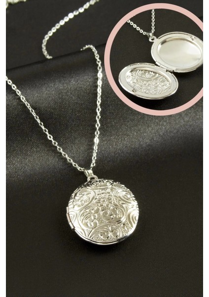 Oval Kapaklı Çelik Kolye