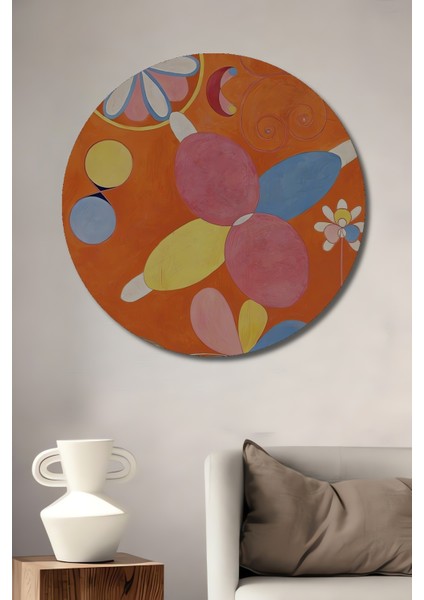 Bohem Soyut Sanat Dekoratif Ahşap Mdf Ev/işyeri Duvar Tablo Yuvarlak Ev/işyeri Duvar Tablo
