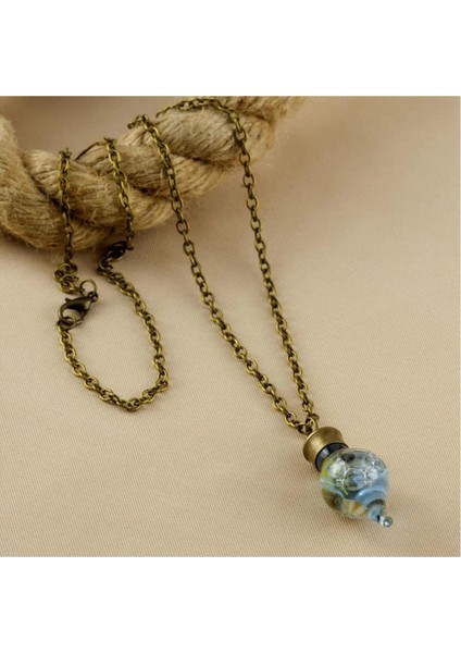 Sulu Çiçek Fanus Canlı Kolye