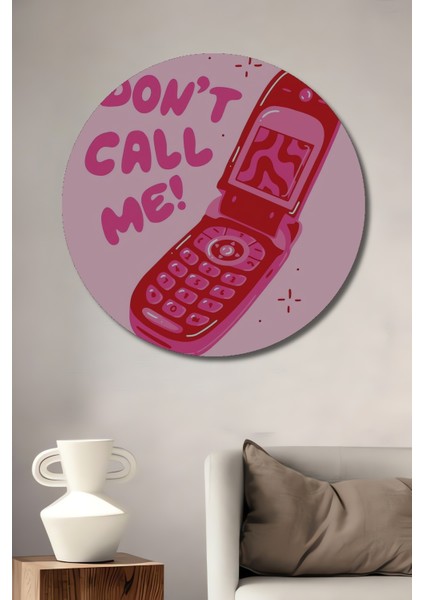 Retro Telefon Temalı Dekoratif Ahşap Mdf Ev/işyeri Duvar Tablo Yuvarlak Ev/işyeri Duvar Tablo
