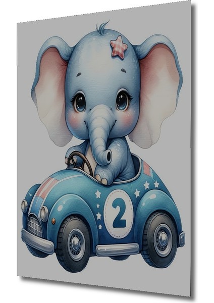 Sevimli Fil Yarış Arabası Ahşap Mdf Dekoratif Işyeri Duvar Tablo Dikdörtgen Işyeri Duvar Tablo fiyatları