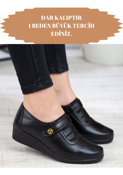 Kadın Siyah Klasik Ayakkabı Ortopedik Anne Ayakkabısı Anne Babet Ayakkabı Kadın Günlük Ayakkabı Anne Ayakkabı