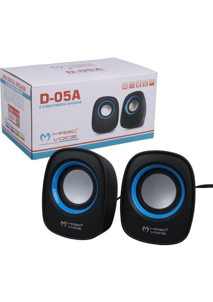D-05A Mini 5 Watt Aux 2.0 Multimedia 1+1 USB Speaker - Hoparlör fırsatları