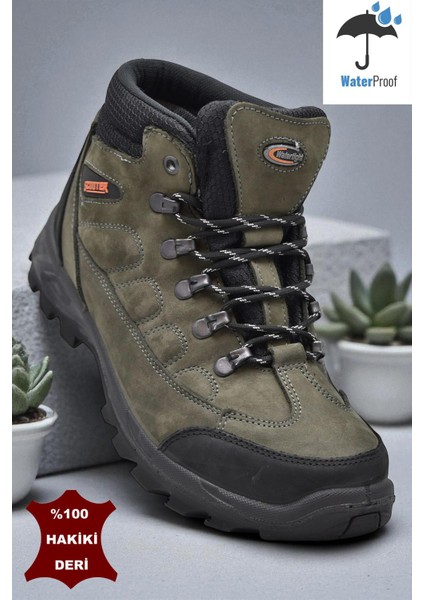 5538 Ortopedik Taban Su Geçirmez Unisex Hakiki Deri Bot Ayakkabı