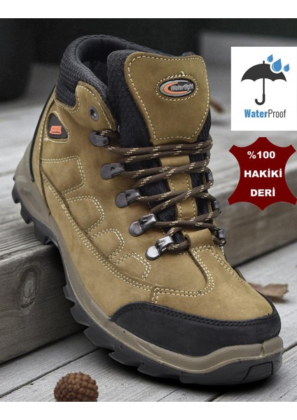 5538 Ortopedik Taban Su Geçirmez Unisex Hakiki Deri Bot Ayakkabı