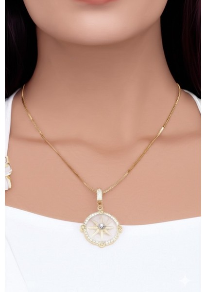 Çelik Paslanmaz Pusula Yıldızı Kadın Kolyesi modelleri