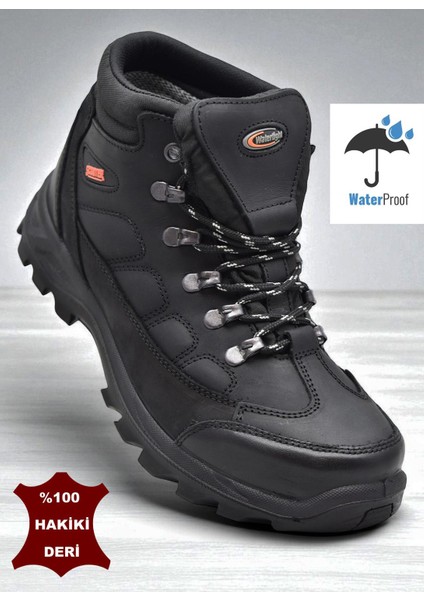 5538 Ortopedik Taban Su Geçirmez Unisex Hakiki Deri Bot Ayakkabı