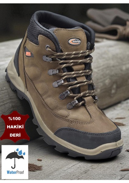 5538 Ortopedik Taban Su Geçirmez Unisex Hakiki Deri Bot Ayakkabı