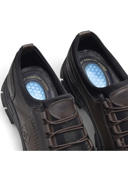 389R Tam Ortopedik Topuk Masajlı Taban Erkek Ayakkabı Hakiki Deri Mevsimlik Ayakkabı