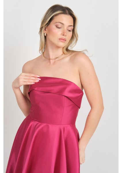 Kadın Straplez Uzun Abiye Elbise 6068 Vişne modelleri