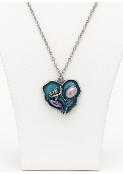 Inci Detaylı Deniz Kabuğu Figürlü Çelik Kadın Kolye fiyatları