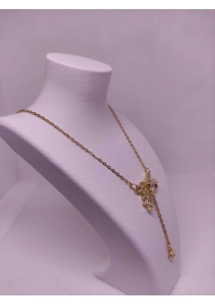 Zirkon Taşlı Fiyonk Figürlü Çelik Kadın Kolye fiyatları