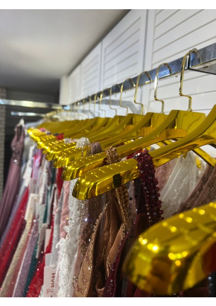 Gold Kaplama Askı 5 Adet Abiye Tişört Showroom Askısı