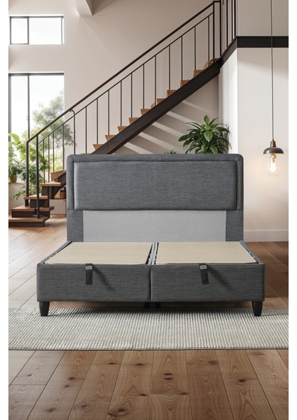 Melisa Çift Kişilik Sandıklı Baza ve Başlık 2’li Set Geniş Depolama