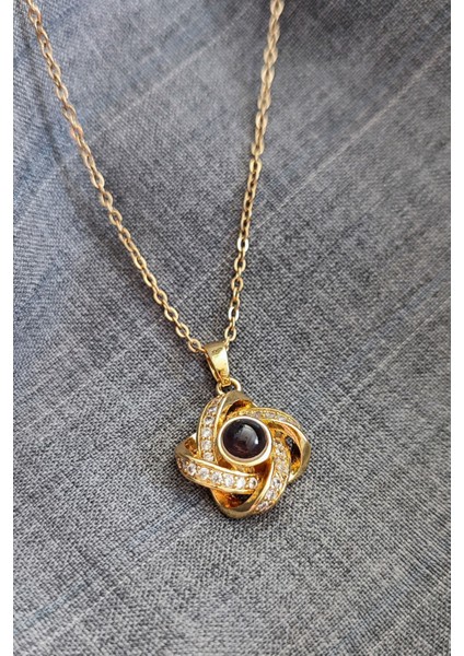 Gold Kaplama Ince Kolye – 100 Dilde Seni Seviyorum Sonsuzluk Modeli 316L Çelik modelleri