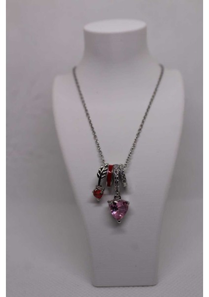 Çelik Paslanmaz Divit Detaylı Kalp Kadın Kolye fiyatları