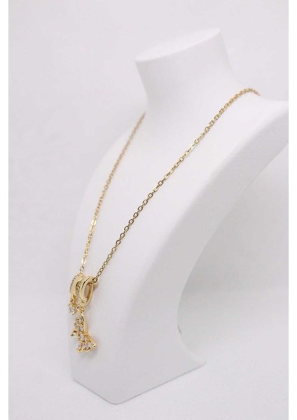 Çelik Paslanmaz Divit Detaylı Kelebek Kadın Kolye