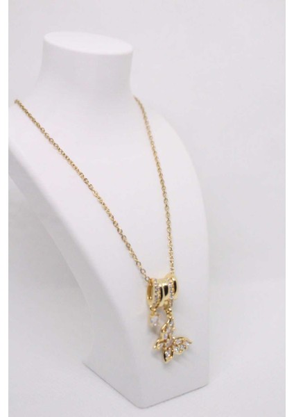 Çelik Paslanmaz Divit Detaylı Kelebek Kadın Kolye fiyatları