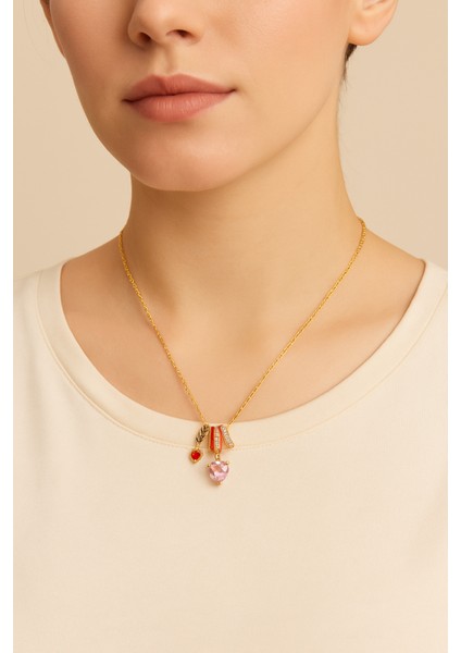 Çelik Paslanmaz Divit Detaylı Kalp Kadın Kolye