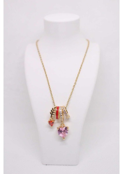 Çelik Paslanmaz Divit Detaylı Kalp Kadın Kolye modelleri