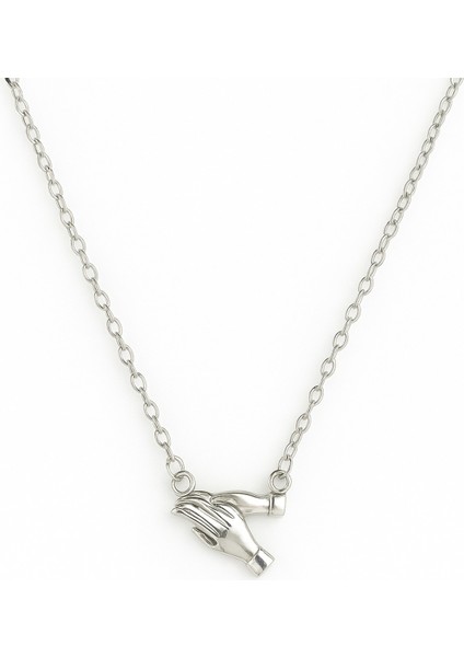 Gümüş Renk Mıknatıslı El Ele Tutuşan Sevgili Arkadaş Kolyesi fiyatları