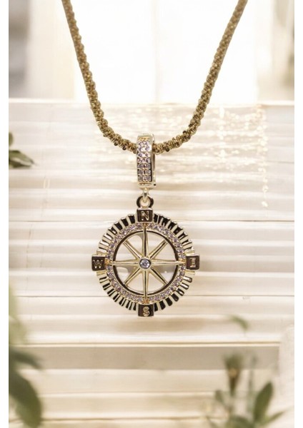 Çelik Paslanmaz Zirkon Taşlı Kadın Kolye