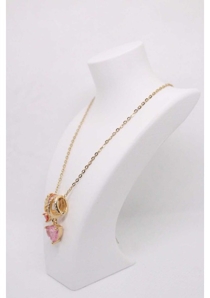 Çelik Paslanmaz Divit Detaylı Kalp Kadın Kolye