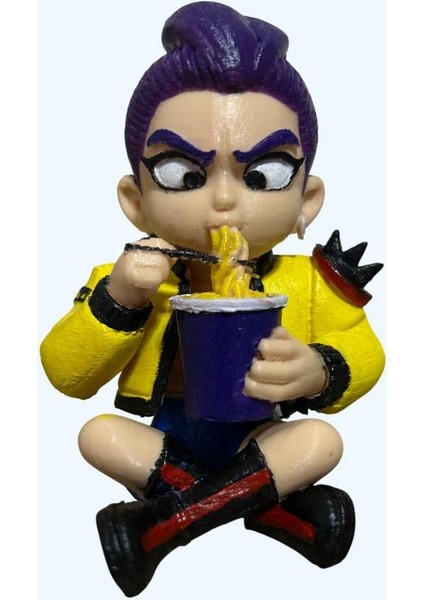 Huntrix – Ramen Molası Rumi | El Boyaması Koleksiyon Figürü | Chibi K-Pop Tarzı | Özel Seri