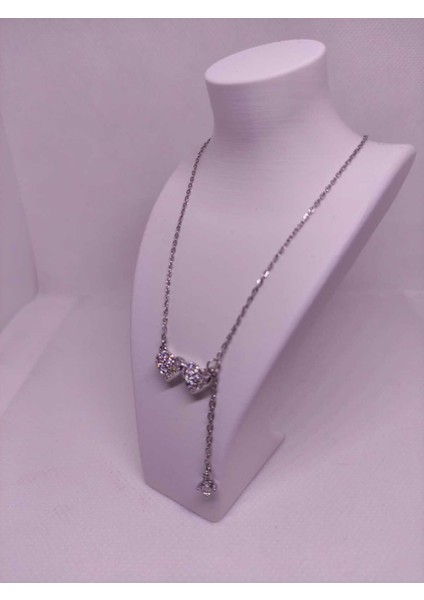 Zirkon Taşlı Çift Kalp Figürlü Çelik Kadın Kolye modelleri