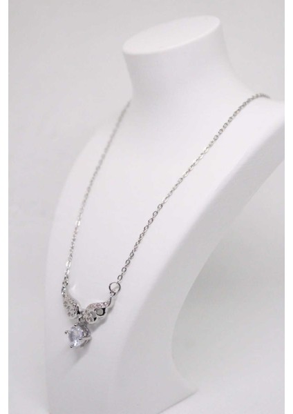 Zirkon Taşlı Melek Kanatlı Çelik Kadın Kolye fiyatları