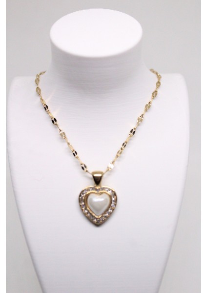 Çelik Kalp Figürlü Zirkon Taşlı Kadın Kolye – 316L Paslanmaz Çelik, Zarif ve Işıltılı Tasarım fiyatları