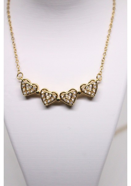 Yonca Kalp Zirkon Taşlı Lüks Çelik Kadın Kolye fırsatları