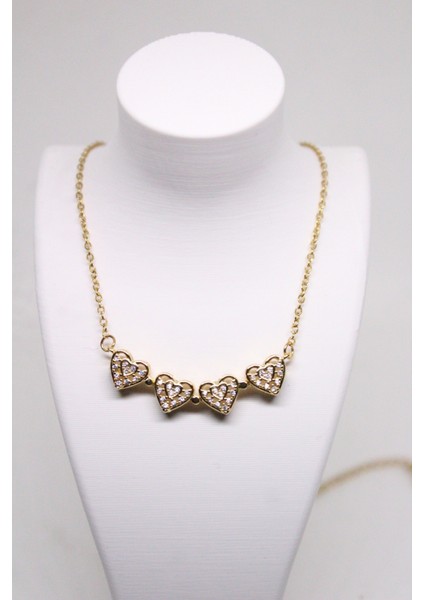 Yonca Kalp Zirkon Taşlı Lüks Çelik Kadın Kolye indirimleri