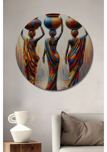 Renkli Kültürel Yolculuk Dekoratif Ahşap Mdf Ev/işyeri Duvar Tablo Yuvarlak Ev/işyeri Duvar Tablo