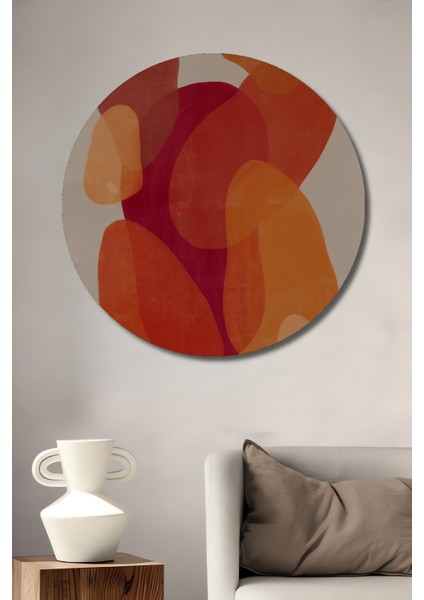 Soyut Renkli Ahşap Mdf Dekoratif Ev/işyeri Duvar Tablo Yuvarlak Ev/işyeri Duvar Tablo