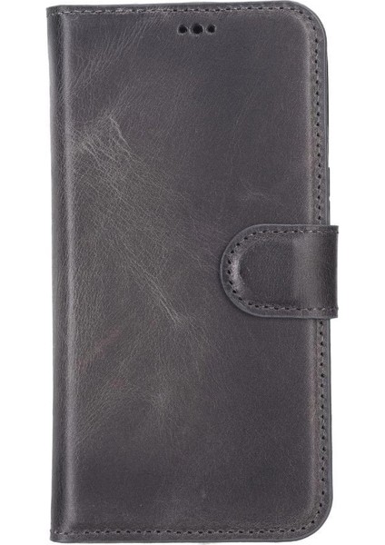 Apple iPhone 13 Pro Uyumlu Deri Cüzdanlı Kılıf VS4EF Gri modelleri